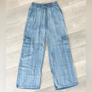 Chambray Wide Leg Pants